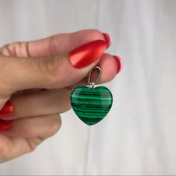 🚫SOLD🚫 NWOT Malachite Heart Shaped Pendant Green - Picture 6 of 16